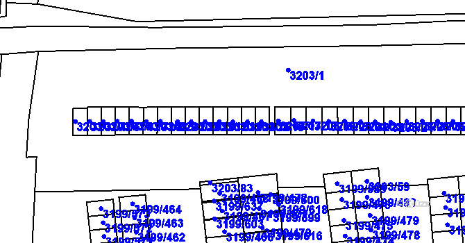 Parcela st. 3203/14 v KÚ Karviná-město, Katastrální mapa