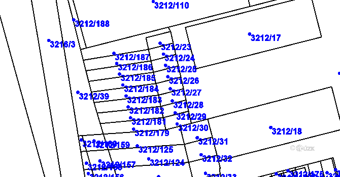 Parcela st. 3212/27 v KÚ Karviná-město, Katastrální mapa