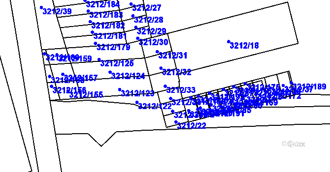 Parcela st. 3212/33 v KÚ Karviná-město, Katastrální mapa