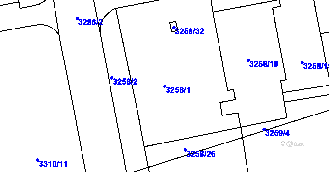 Parcela st. 3258/1 v KÚ Karviná-město, Katastrální mapa