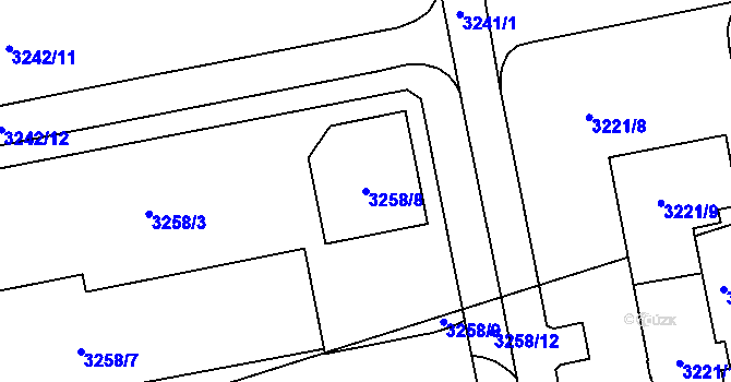 Parcela st. 3258/8 v KÚ Karviná-město, Katastrální mapa