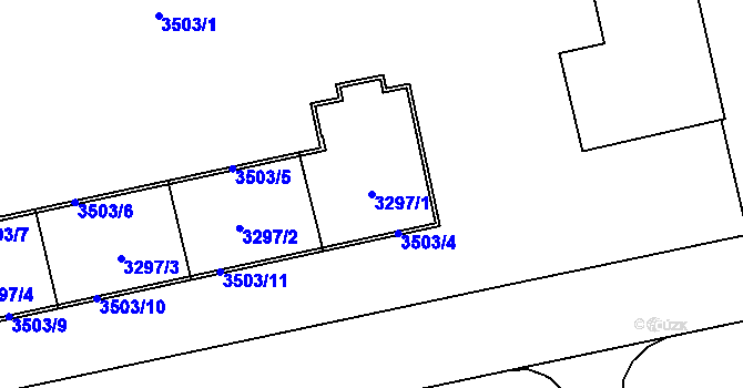 Parcela st. 3297/1 v KÚ Karviná-město, Katastrální mapa