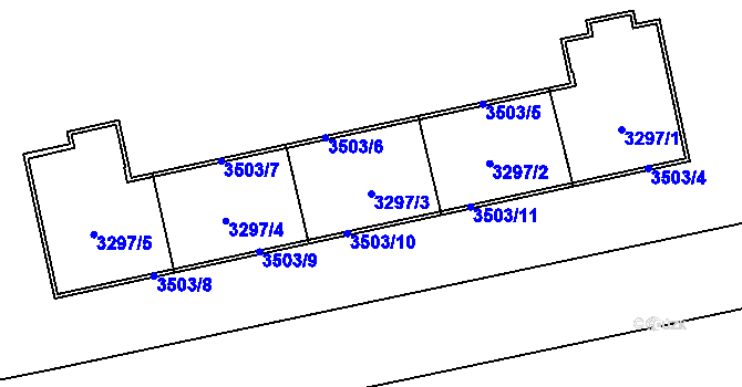 Parcela st. 3297/3 v KÚ Karviná-město, Katastrální mapa