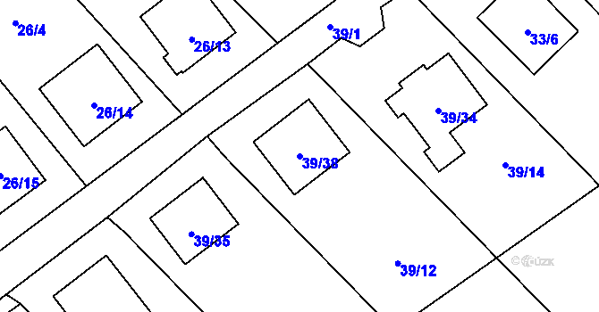 Parcela st. 39/38 v KÚ Ráj, Katastrální mapa