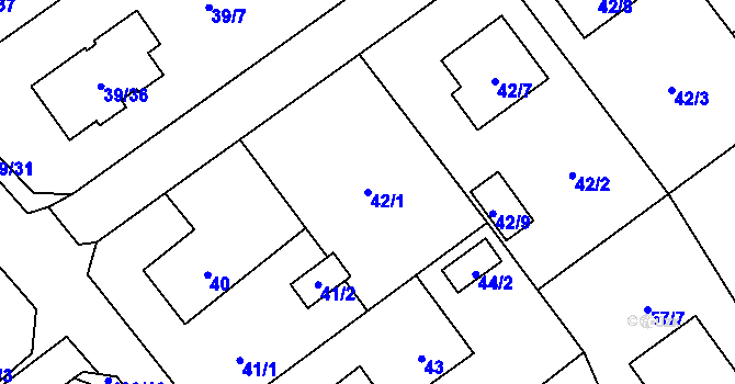 Parcela st. 42/1 v KÚ Ráj, Katastrální mapa