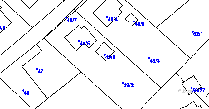 Parcela st. 49/6 v KÚ Ráj, Katastrální mapa