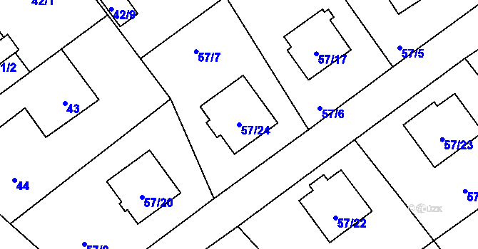 Parcela st. 57/24 v KÚ Ráj, Katastrální mapa