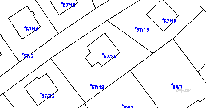 Parcela st. 57/25 v KÚ Ráj, Katastrální mapa