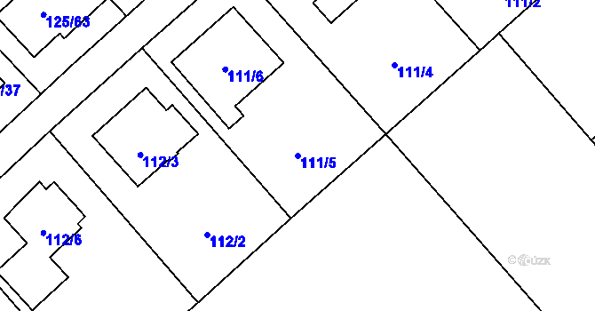 Parcela st. 111/5 v KÚ Ráj, Katastrální mapa