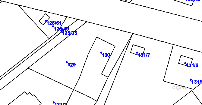 Parcela st. 130 v KÚ Ráj, Katastrální mapa