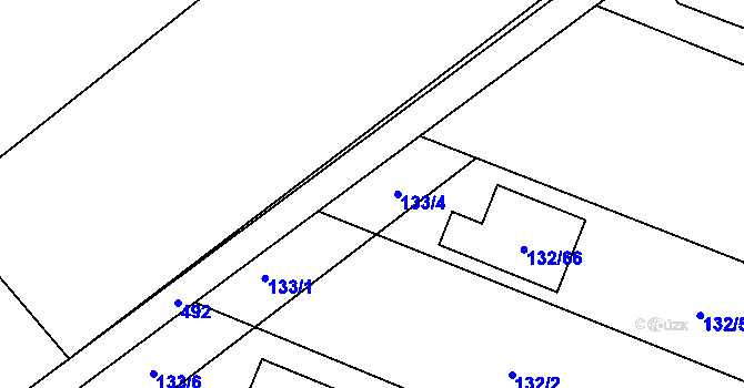 Parcela st. 133/4 v KÚ Ráj, Katastrální mapa