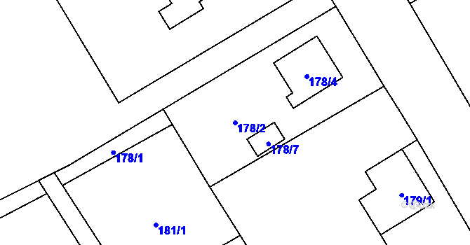 Parcela st. 178/2 v KÚ Ráj, Katastrální mapa