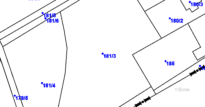 Parcela st. 181/3 v KÚ Ráj, Katastrální mapa