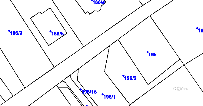 Parcela st. 196/13 v KÚ Ráj, Katastrální mapa