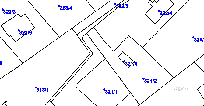 Parcela st. 320/4 v KÚ Ráj, Katastrální mapa