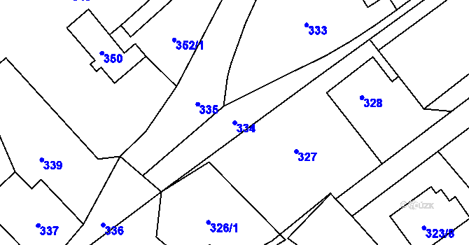 Parcela st. 334 v KÚ Ráj, Katastrální mapa