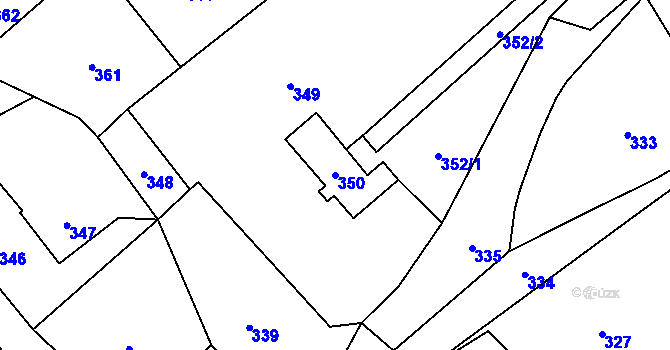 Parcela st. 350 v KÚ Ráj, Katastrální mapa