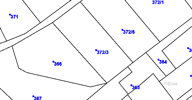 Parcela st. 372/3 v KÚ Ráj, Katastrální mapa