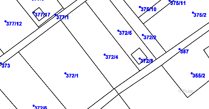 Parcela st. 372/4 v KÚ Ráj, Katastrální mapa