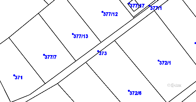 Parcela st. 373 v KÚ Ráj, Katastrální mapa
