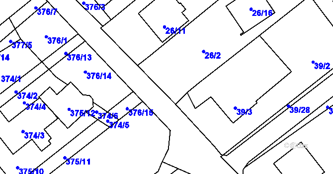 Parcela st. 376/5 v KÚ Ráj, Katastrální mapa