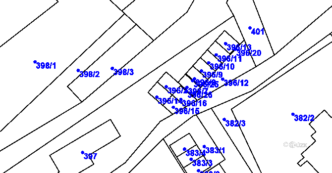 Parcela st. 396/2 v KÚ Ráj, Katastrální mapa