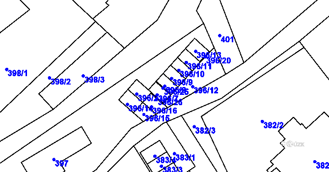 Parcela st. 396/8 v KÚ Ráj, Katastrální mapa