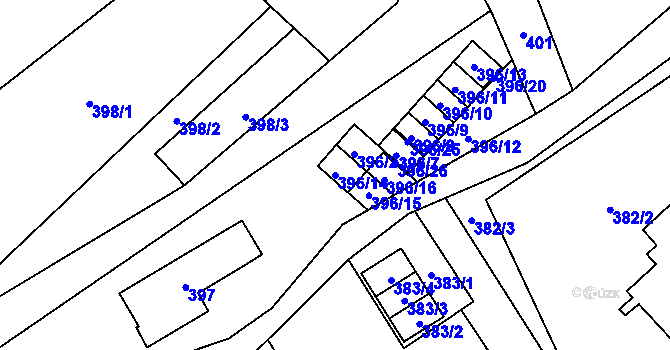 Parcela st. 396/14 v KÚ Ráj, Katastrální mapa