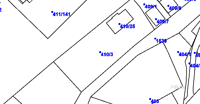 Parcela st. 410/3 v KÚ Ráj, Katastrální mapa