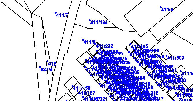 Parcela st. 411/69 v KÚ Ráj, Katastrální mapa