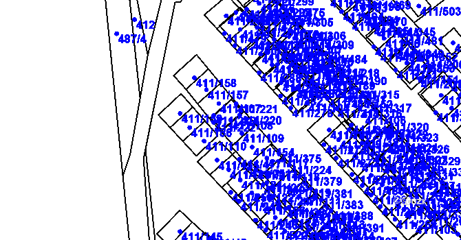 Parcela st. 411/108 v KÚ Ráj, Katastrální mapa