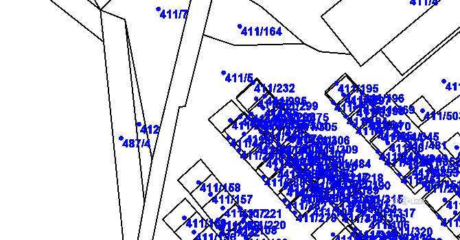 Parcela st. 411/230 v KÚ Ráj, Katastrální mapa