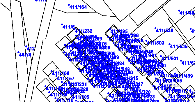 Parcela st. 411/306 v KÚ Ráj, Katastrální mapa