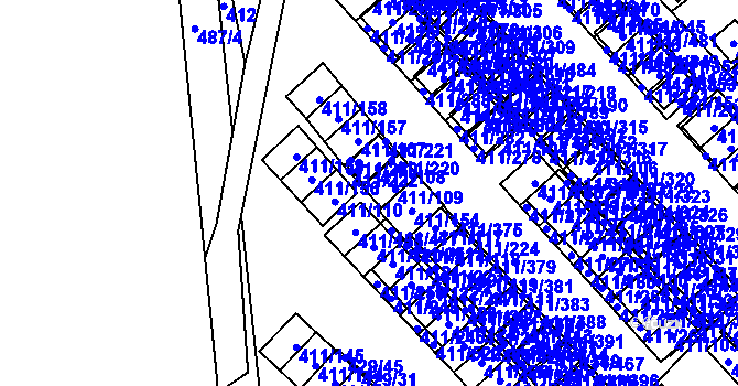 Parcela st. 411/369 v KÚ Ráj, Katastrální mapa