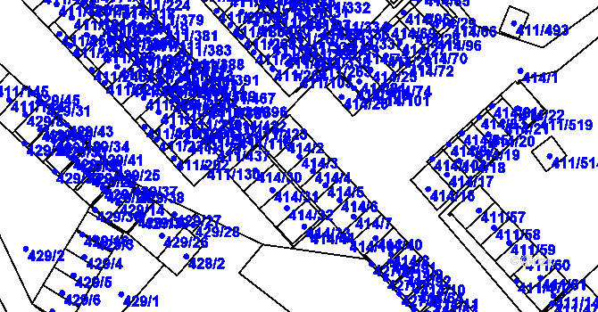 Parcela st. 414/3 v KÚ Ráj, Katastrální mapa