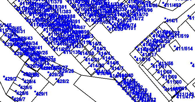 Parcela st. 414/4 v KÚ Ráj, Katastrální mapa