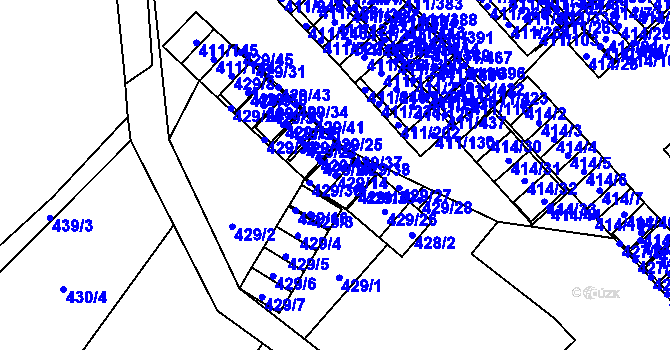 Parcela st. 429/14 v KÚ Ráj, Katastrální mapa