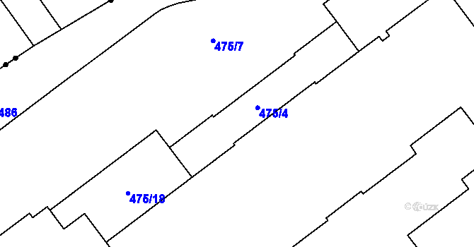 Parcela st. 475/4 v KÚ Ráj, Katastrální mapa