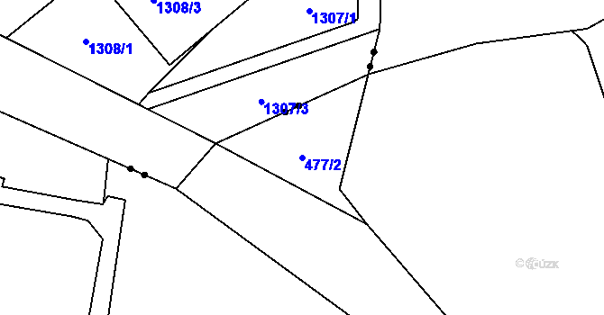 Parcela st. 477/2 v KÚ Ráj, Katastrální mapa