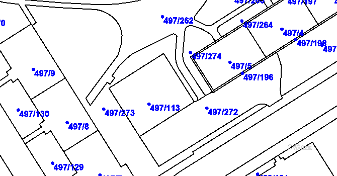 Parcela st. 497/6 v KÚ Ráj, Katastrální mapa