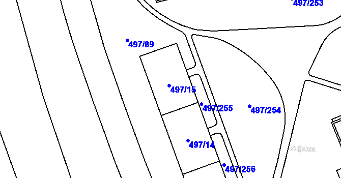 Parcela st. 497/15 v KÚ Ráj, Katastrální mapa