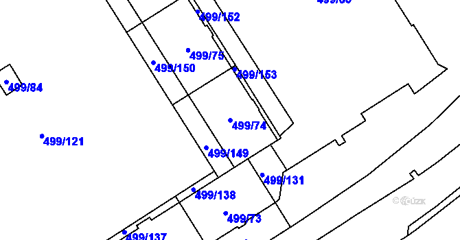 Parcela st. 499/74 v KÚ Ráj, Katastrální mapa