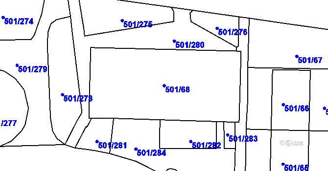 Parcela st. 501/68 v KÚ Ráj, Katastrální mapa