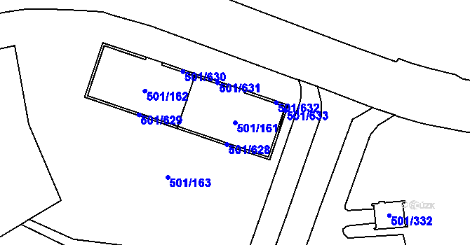 Parcela st. 501/161 v KÚ Ráj, Katastrální mapa