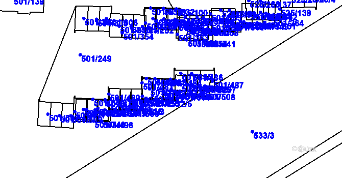 Parcela st. 501/273 v KÚ Ráj, Katastrální mapa