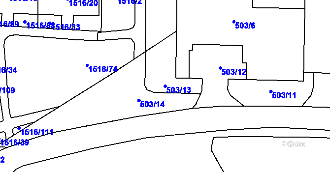 Parcela st. 503/13 v KÚ Ráj, Katastrální mapa
