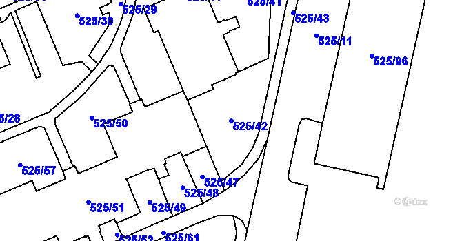 Parcela st. 525/42 v KÚ Ráj, Katastrální mapa