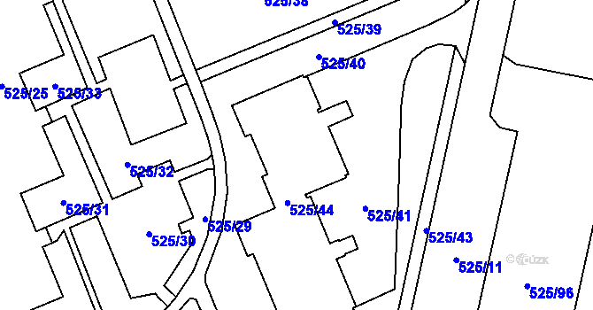 Parcela st. 525/44 v KÚ Ráj, Katastrální mapa