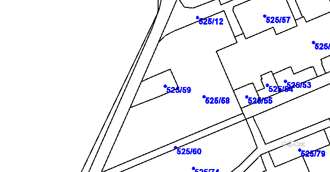 Parcela st. 525/59 v KÚ Ráj, Katastrální mapa