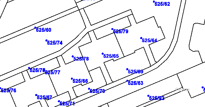 Parcela st. 525/65 v KÚ Ráj, Katastrální mapa